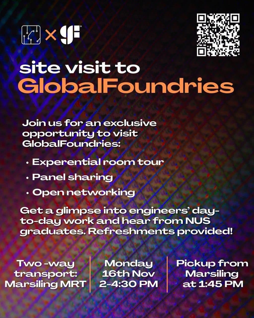 Event poster for Inside GlobalFoundries: Site Visit