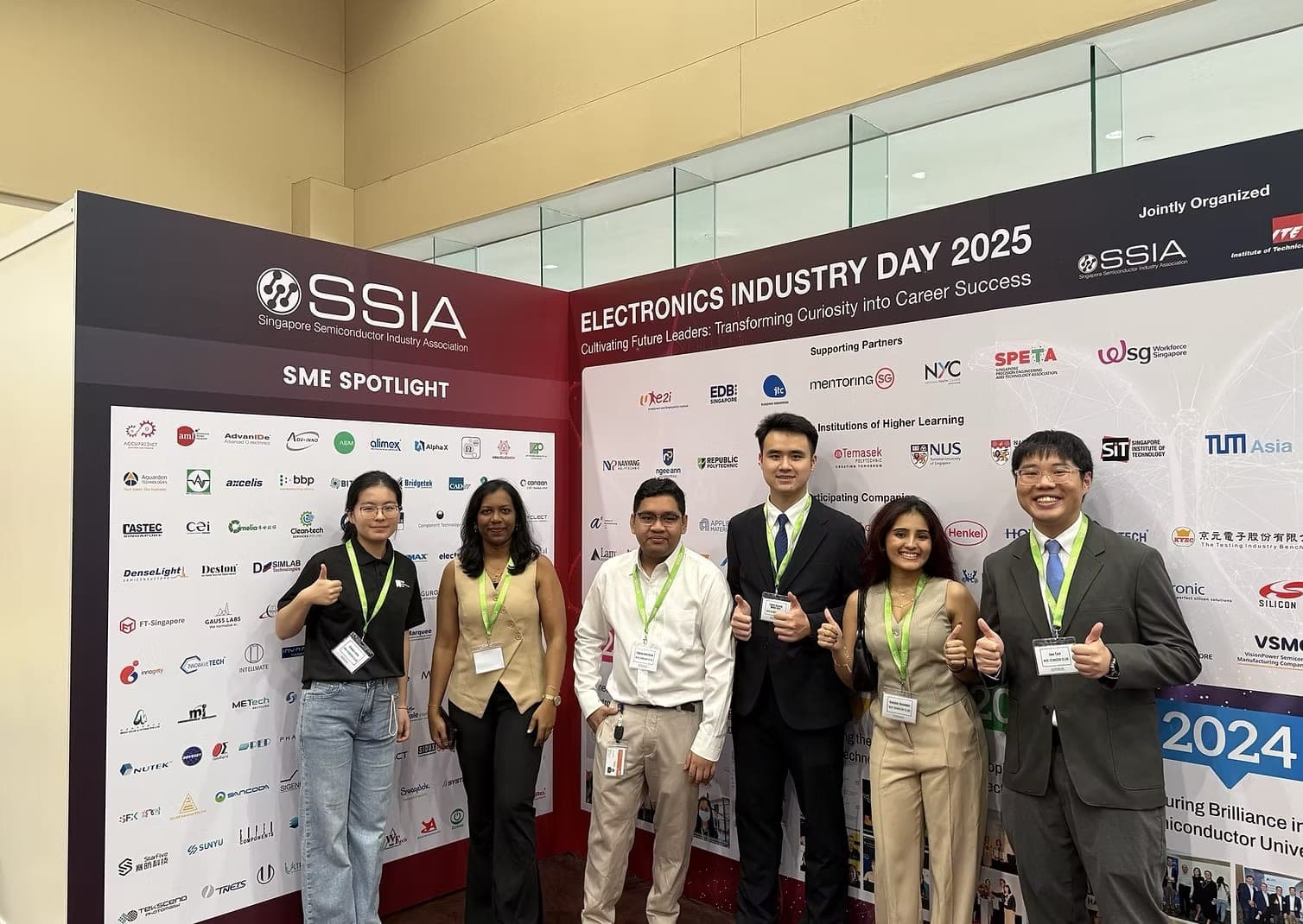 NUS Semiconductor Club members at a semiconductor industry day exhibition