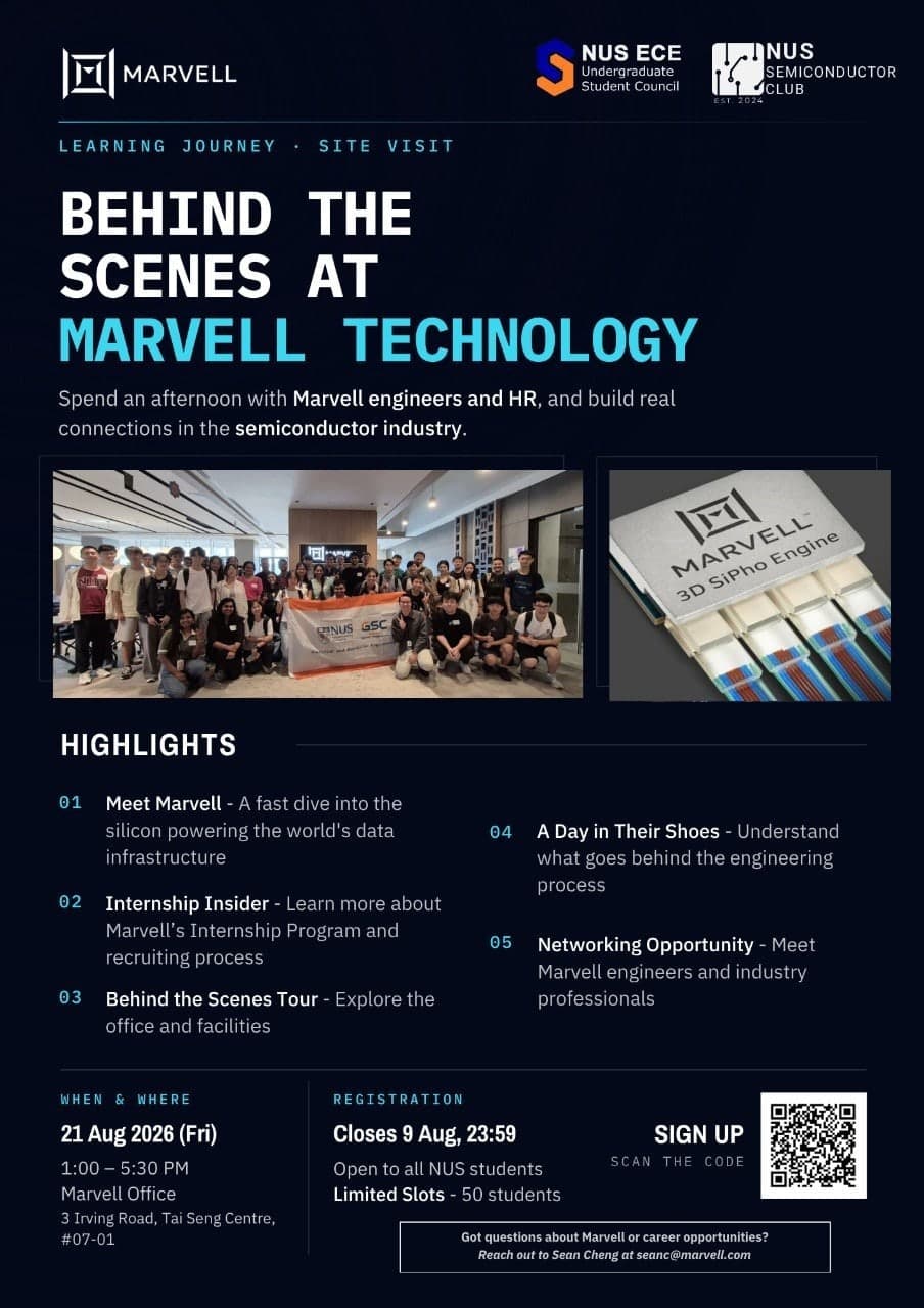 Event poster for Behind the Scenes at Marvell Technology